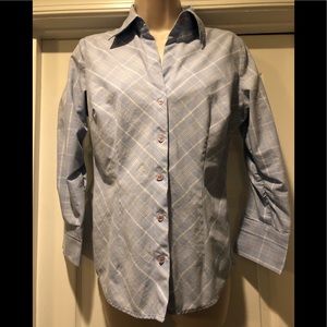 NY&CO Women’s Blue and White Plaid Blouse